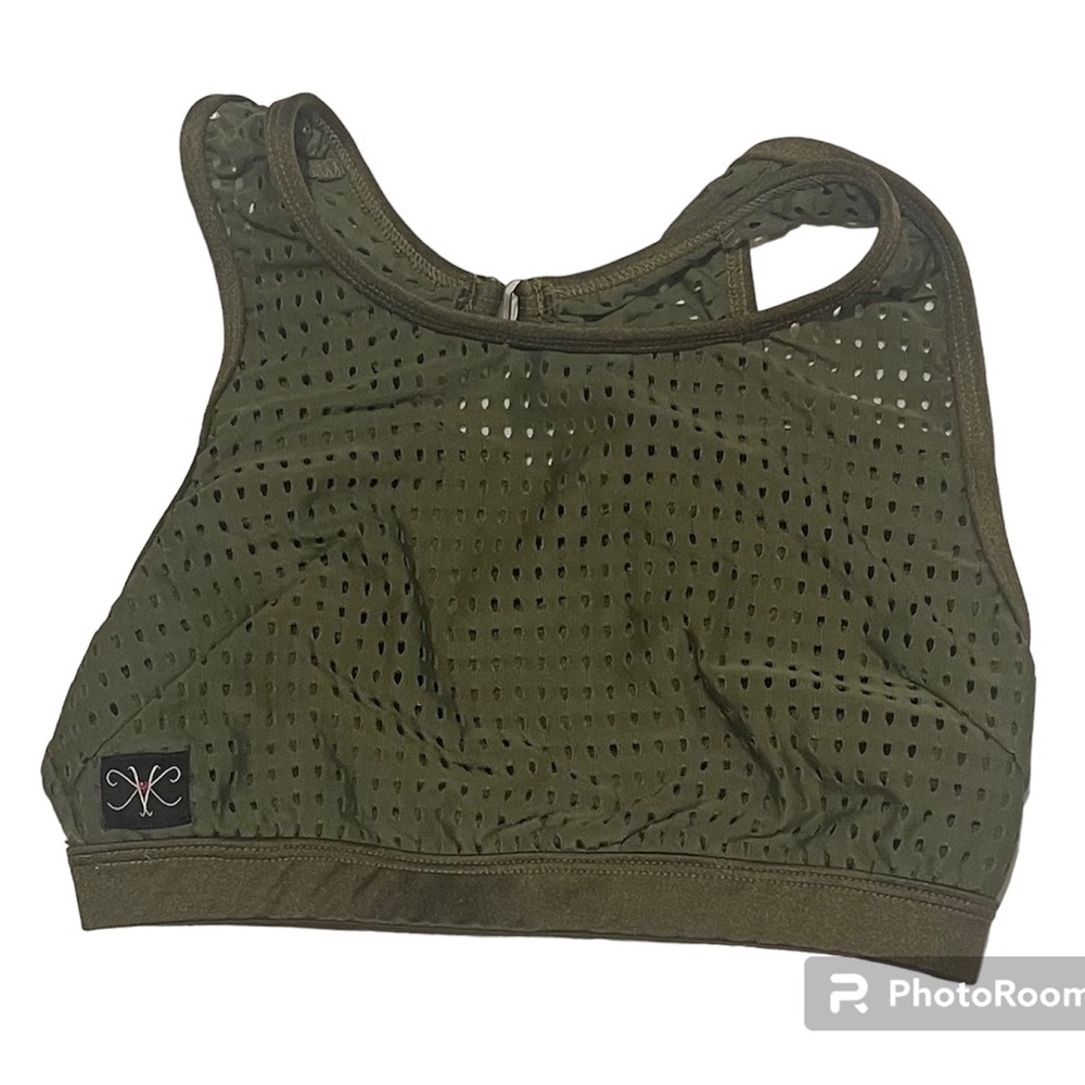 New Kandi Kouture army green dance bra top size AS